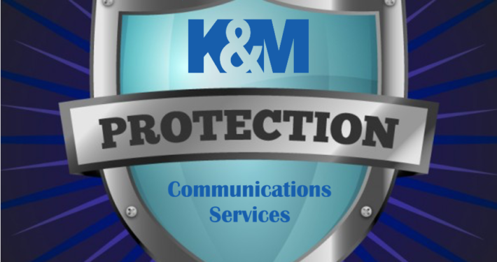 K&M Communications Services Protection Shield Logo